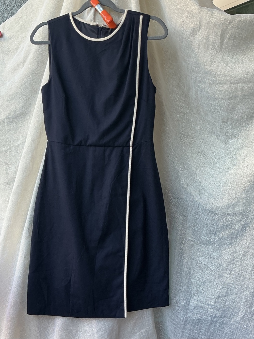 J. Crew Navy Mini Dress with White Trim